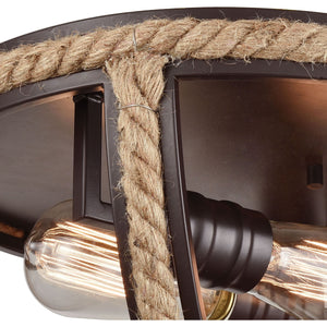 Natural Rope 13" Wide 2-Light Flush Mount