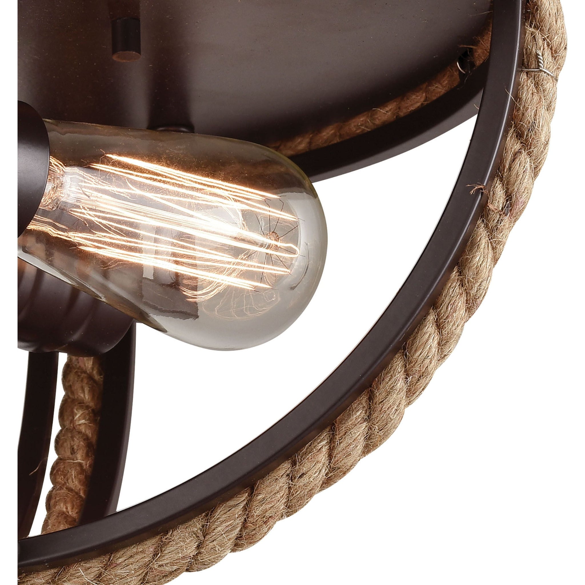 Natural Rope 13" Wide 2-Light Flush Mount