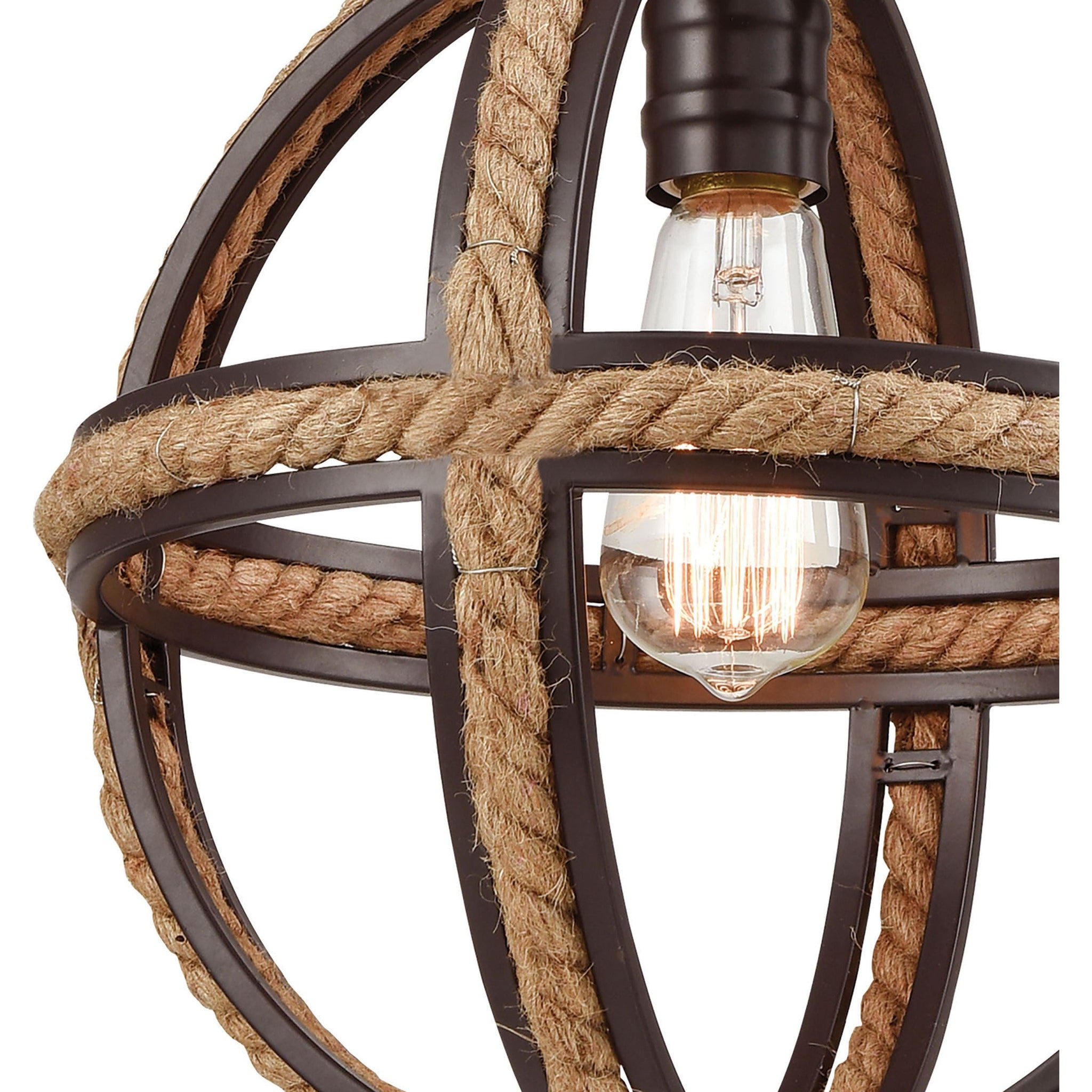 Natural Rope 12" Wide 1-Light Mini Pendant