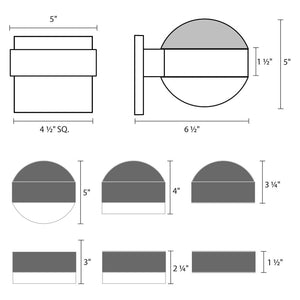 REALS Downlight LED Sconce with Plate Cap and Cylinder Lens