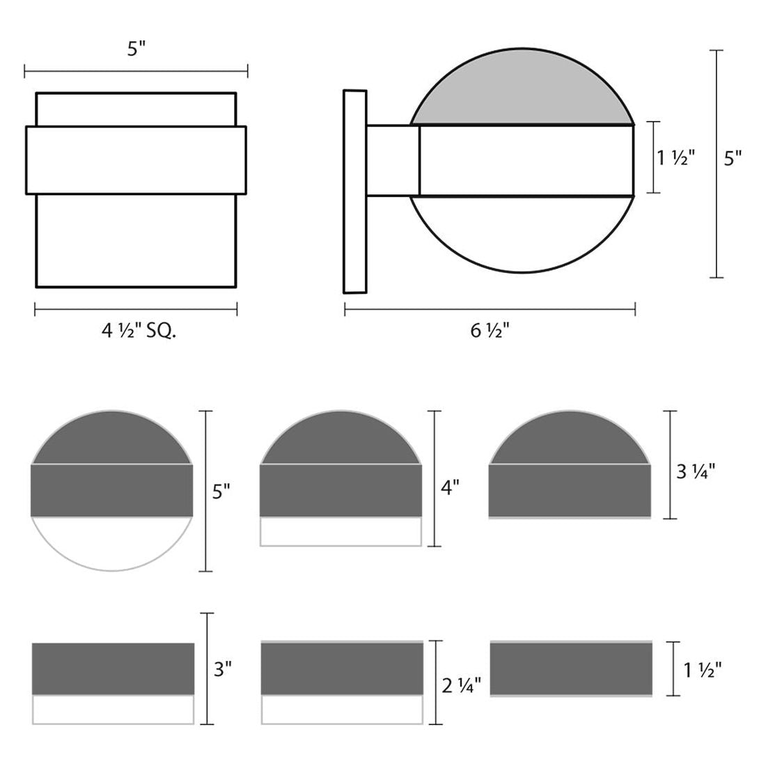 REALS Downlight LED Sconce with Plate Cap and Cylinder Lens