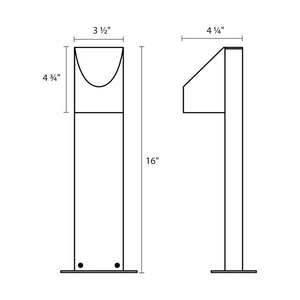 Shear 16" LED Bollard