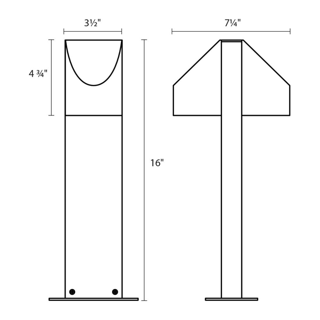 Shear 16" LED Double Bollard