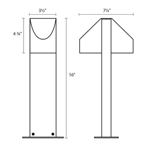 Shear 16" LED Double Bollard