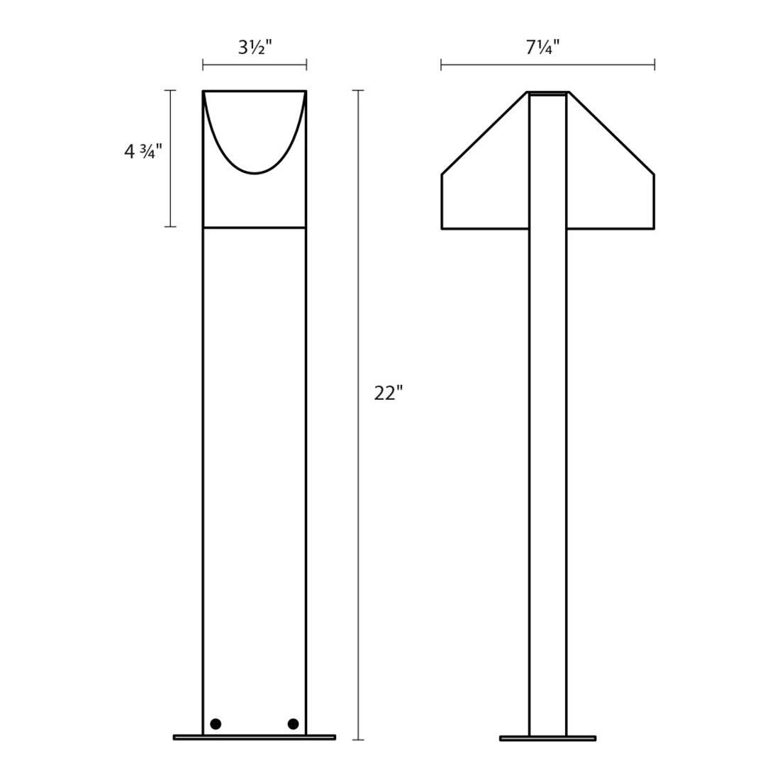 Shear 22" LED Double Bollard