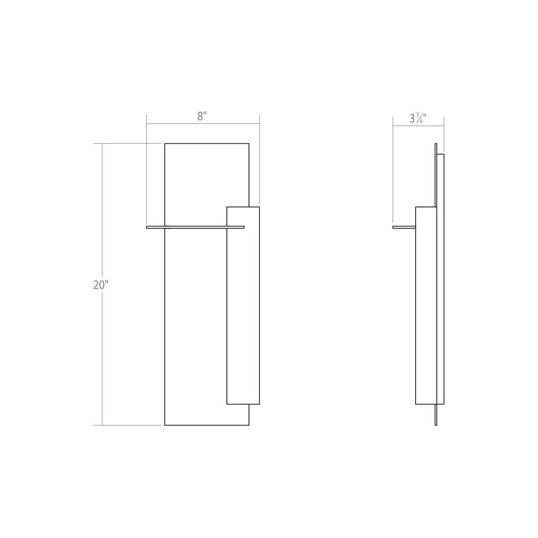 Backgate 20" Right LED Sconce