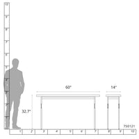 Senza Wood Top Console Table