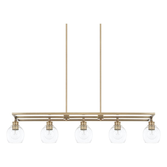 Mid Century 5-Light Linear Chandelier