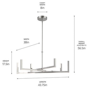 Priam 43.75" 6-Light LED Chandelier