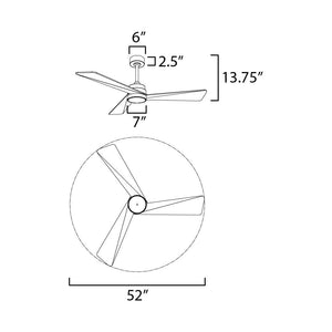 Vortex 52" Indoor Fan with LED Light Kit