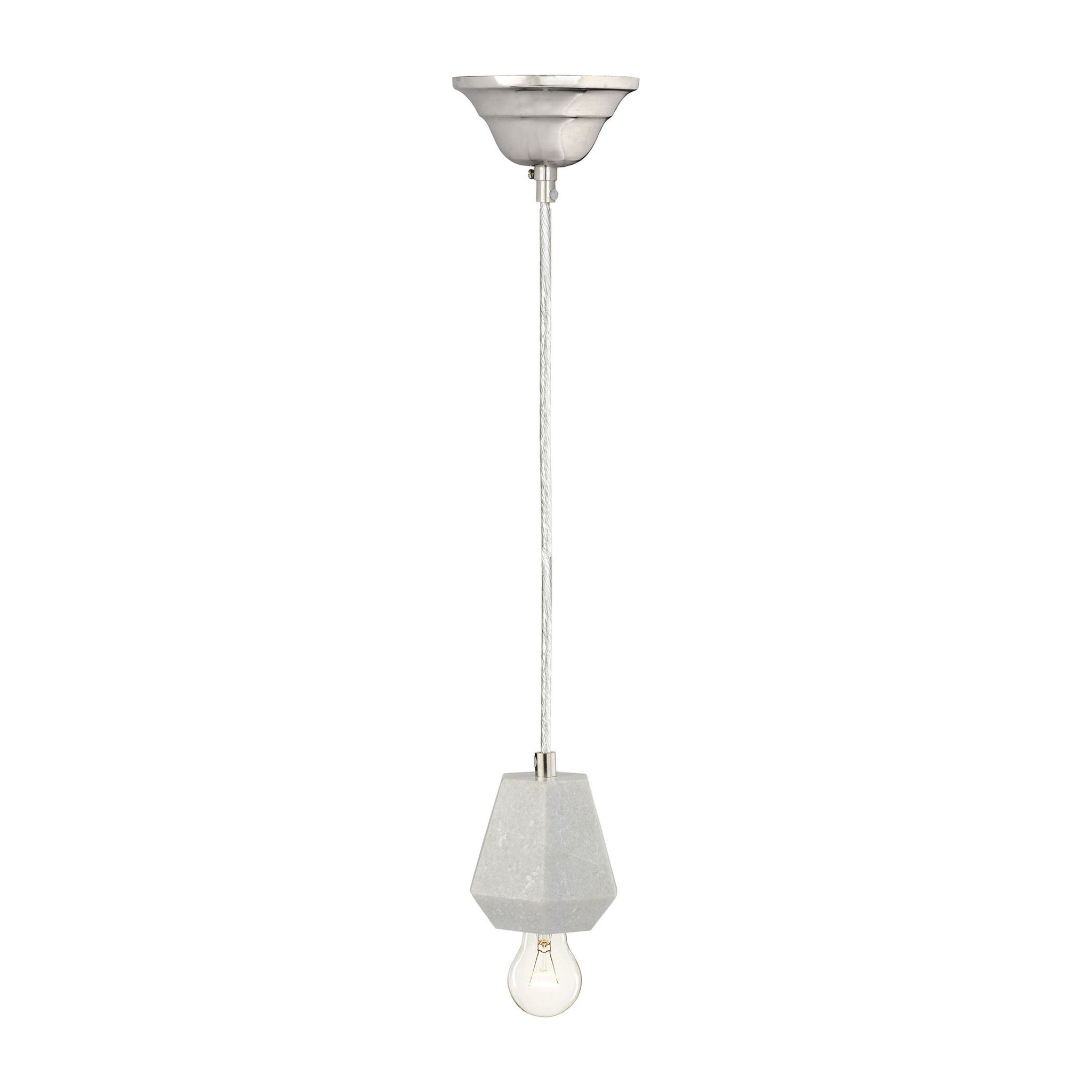 White Marble Hexagonal Hanging Lamp
