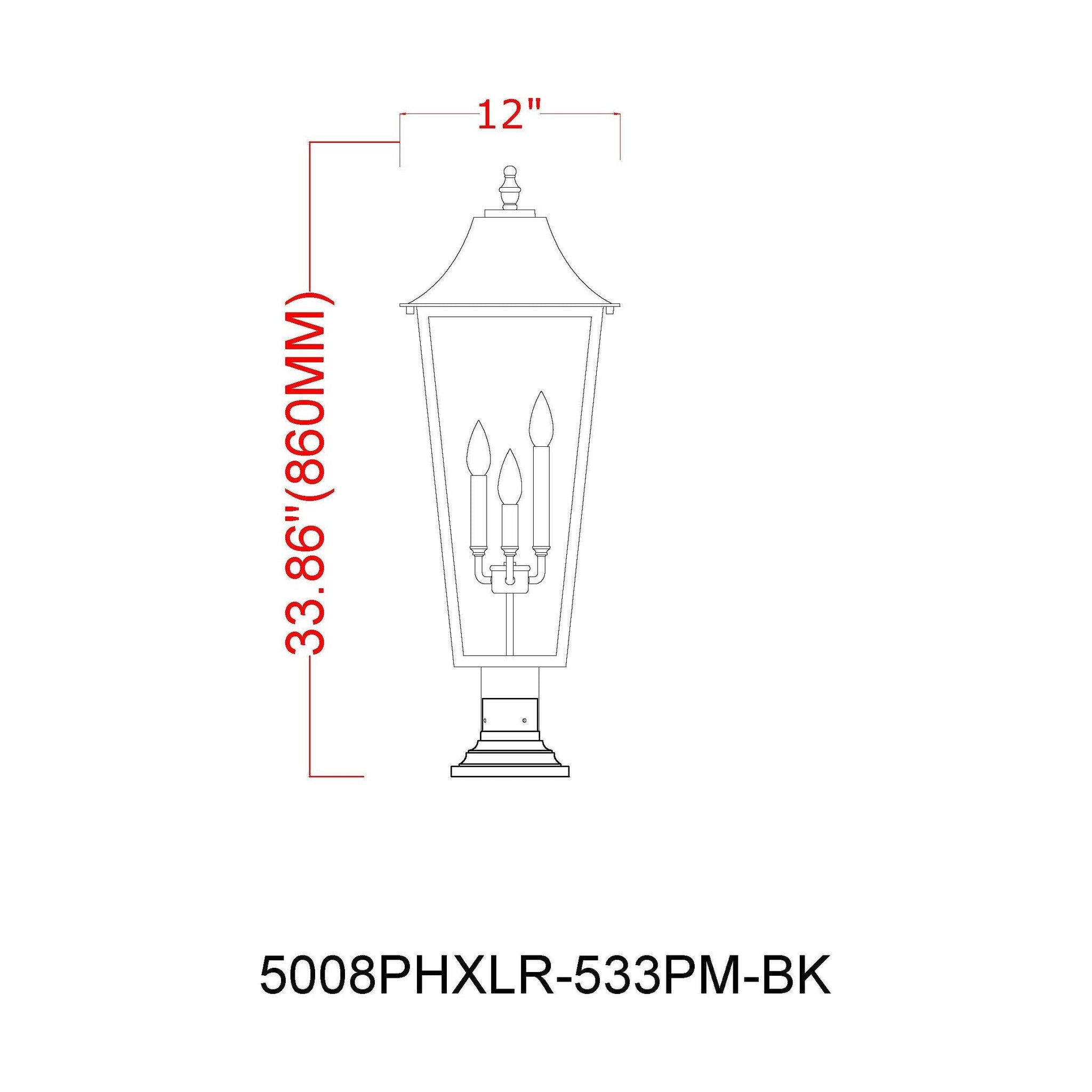 Gannon 3-Light Outdoor Pier Mounted Fixture