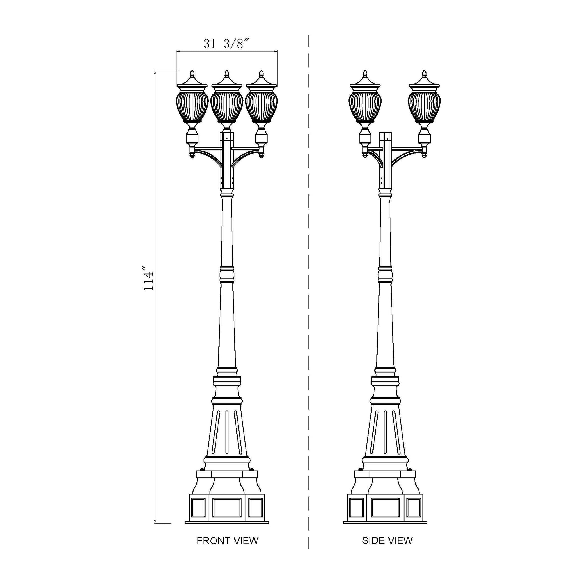 Davina 9-Light Outdoor Post Mounted Fixture