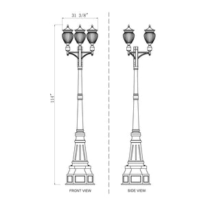 Davina 9-Light Outdoor Post Mounted Fixture