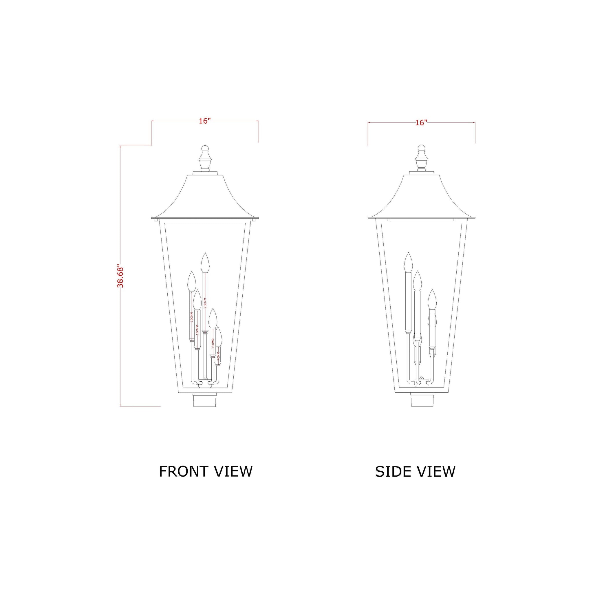 Gannon 5-Light Outdoor Post Mount Fixture