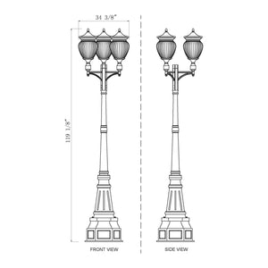 Davina 12-Light Outdoor Post Mounted Fixture