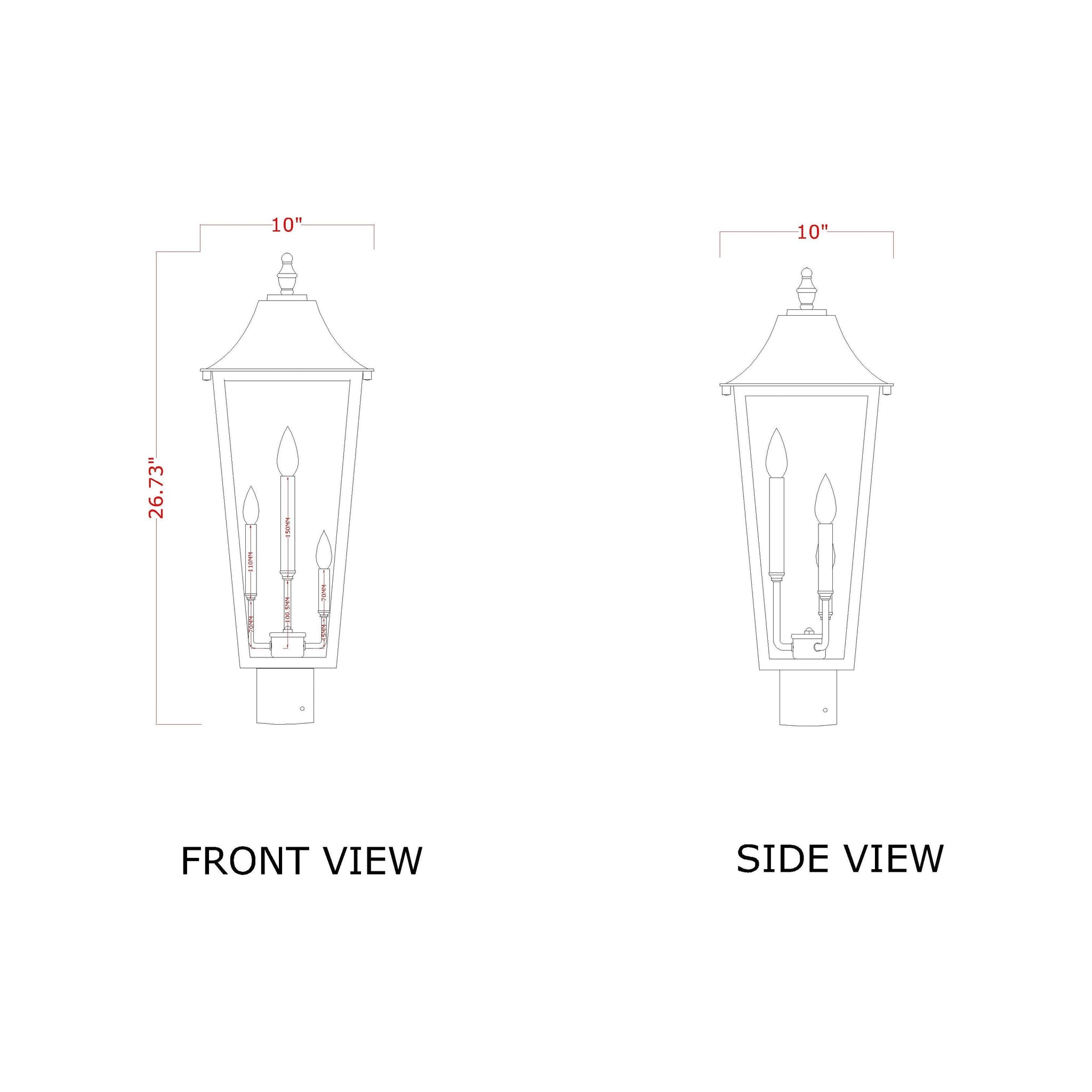 Gannon 3-Light Outdoor Post Mount Fixture