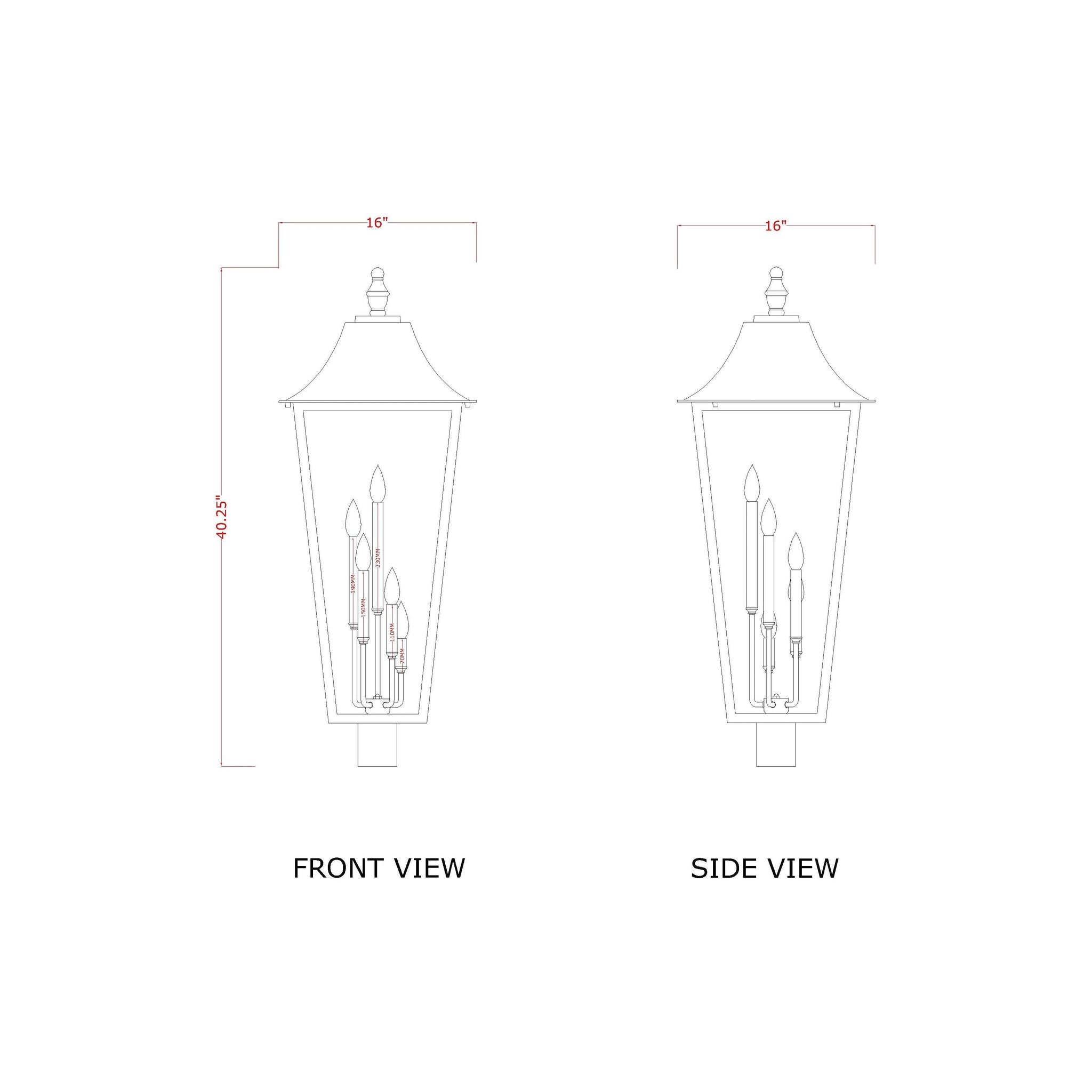 Gannon 5-Light Outdoor Post Mount Fixture