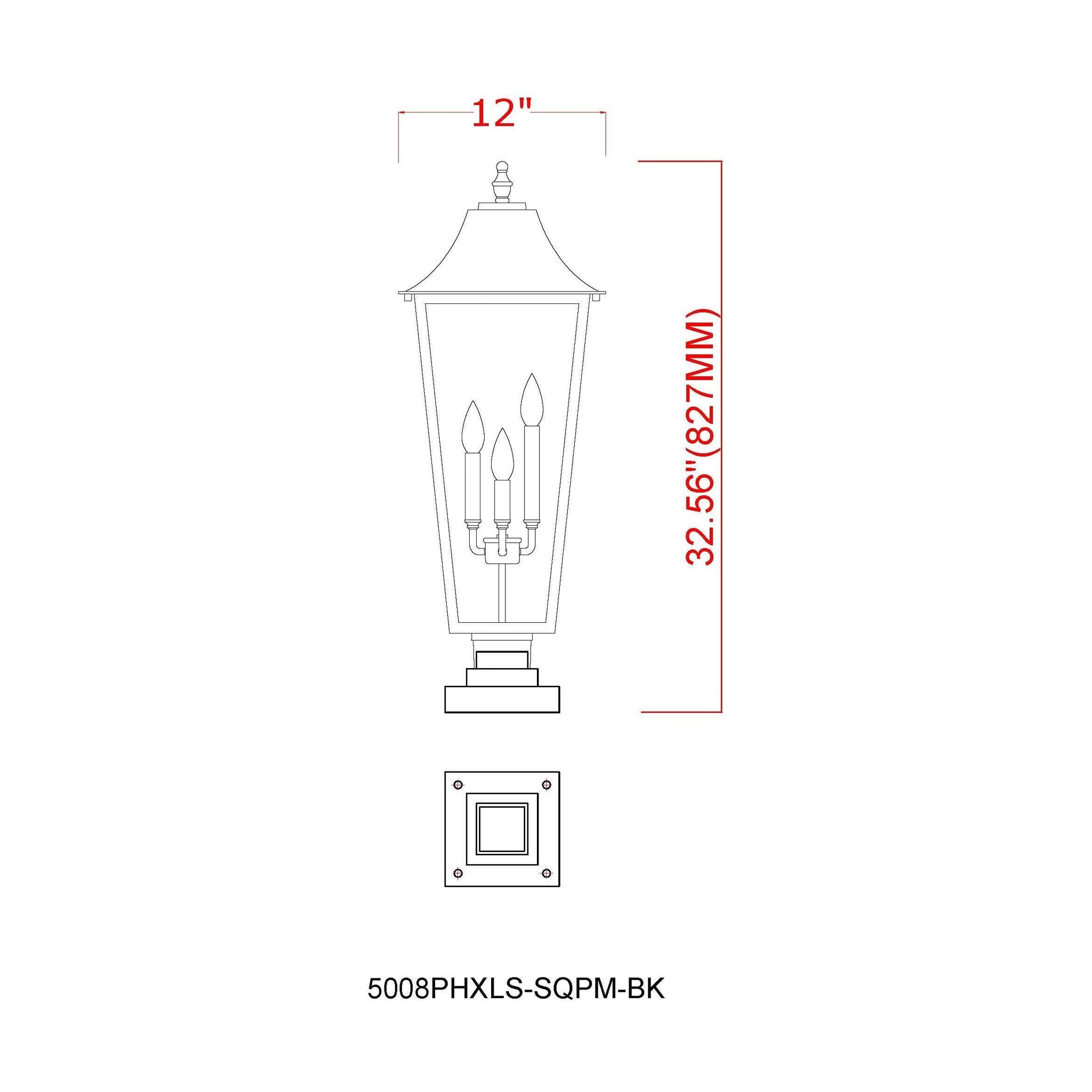 Gannon 3-Light Outdoor Pier Mounted Fixture