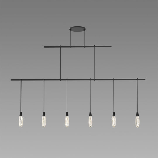 Suspenders 48" 2-Tier Linear with Crystal Teardrop Luminaires