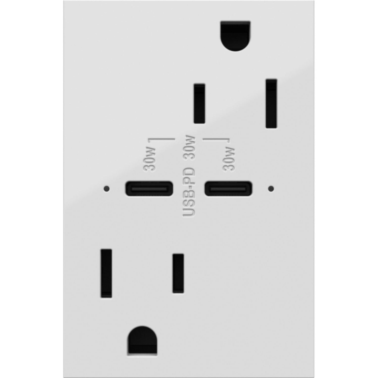 Adorne 15A Tamper-Resistant Ultra-Fast Plus Power Delivery USB Type C/C Outlet