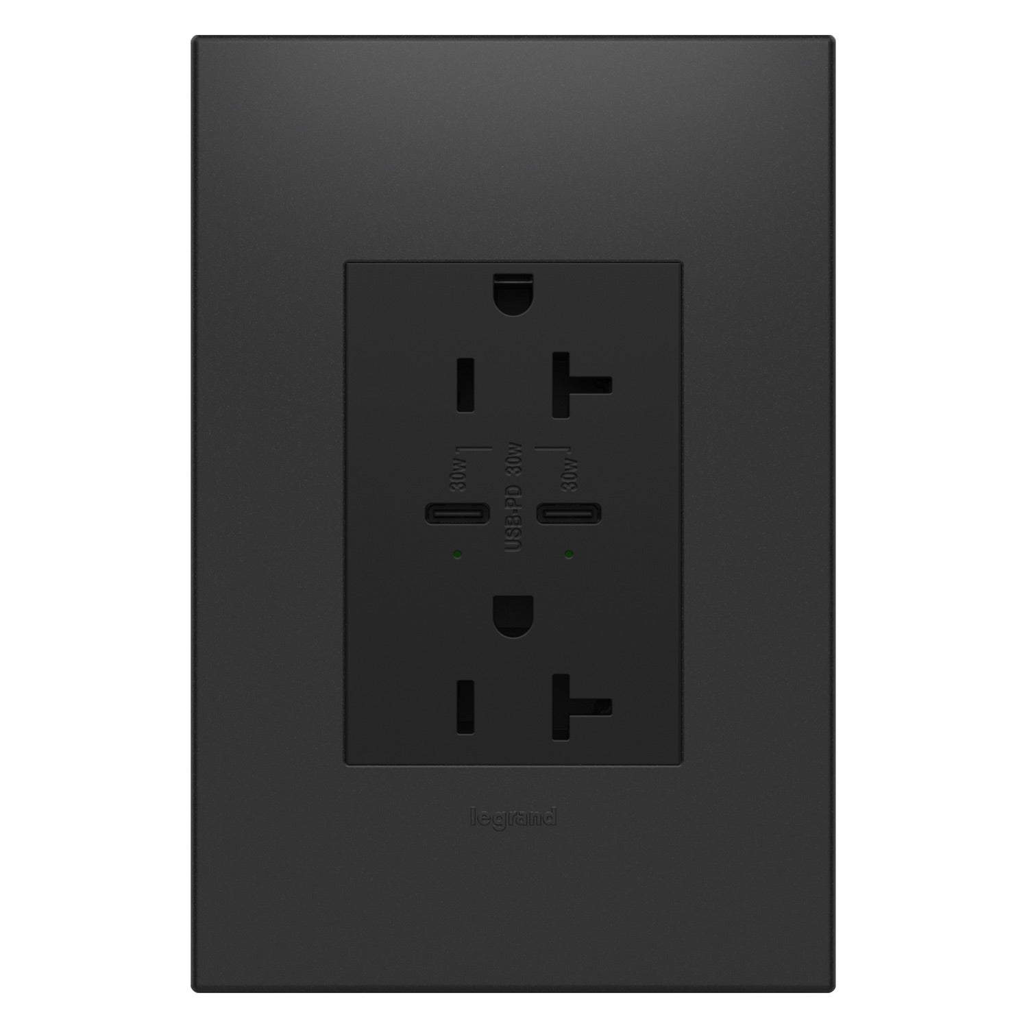 Adorne 20A Tamper-Resistant Ultra-Fast Plus Power Delivery USB Type C/C Outlet