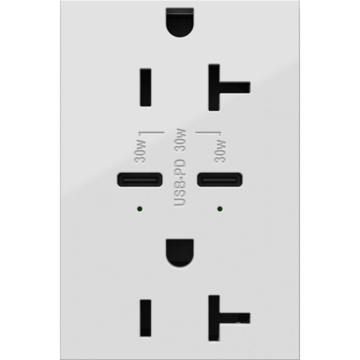 Adorne 20A Tamper-Resistant Ultra-Fast Plus Power Delivery USB Type C/C Outlet