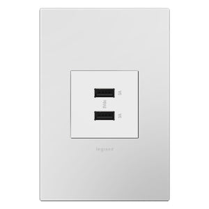 Adorne Full-Size Ultra-Fast Type A/A USB Outlet