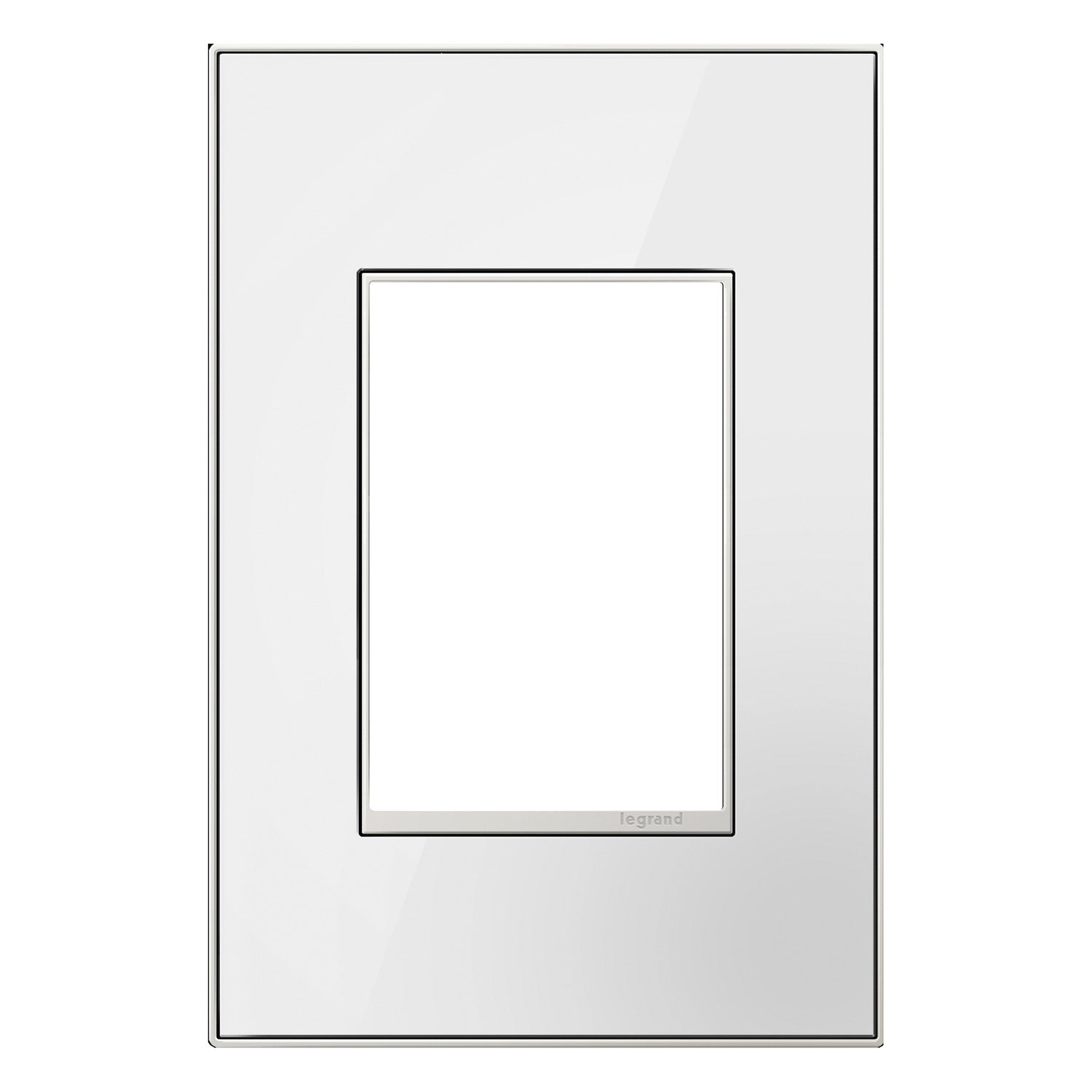 Mirror White-On-White 1-Gang+ Wall Plate