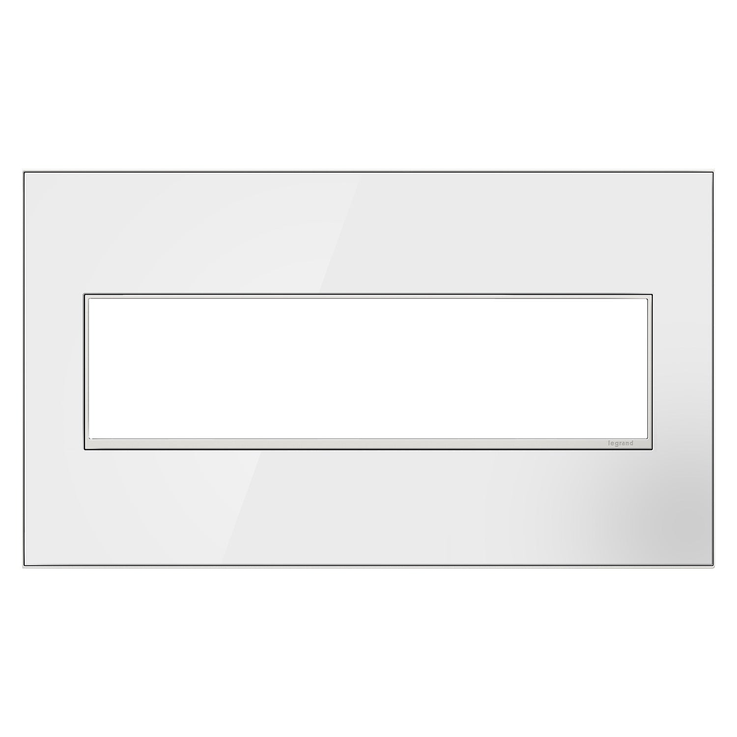 Mirror White-On-White 4-Gang Wall Plate