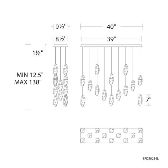Martini 14-Light Multi-Light Linear Pendant