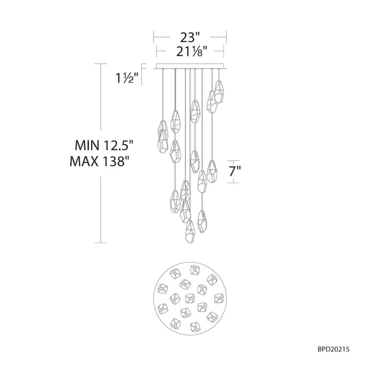 Martini 15-Light Multi-Light Round Pendant