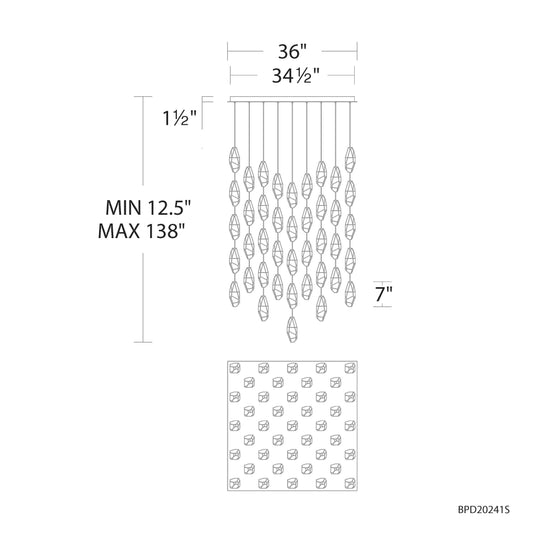 Martini 41-Light Multi-Light Square Pendant