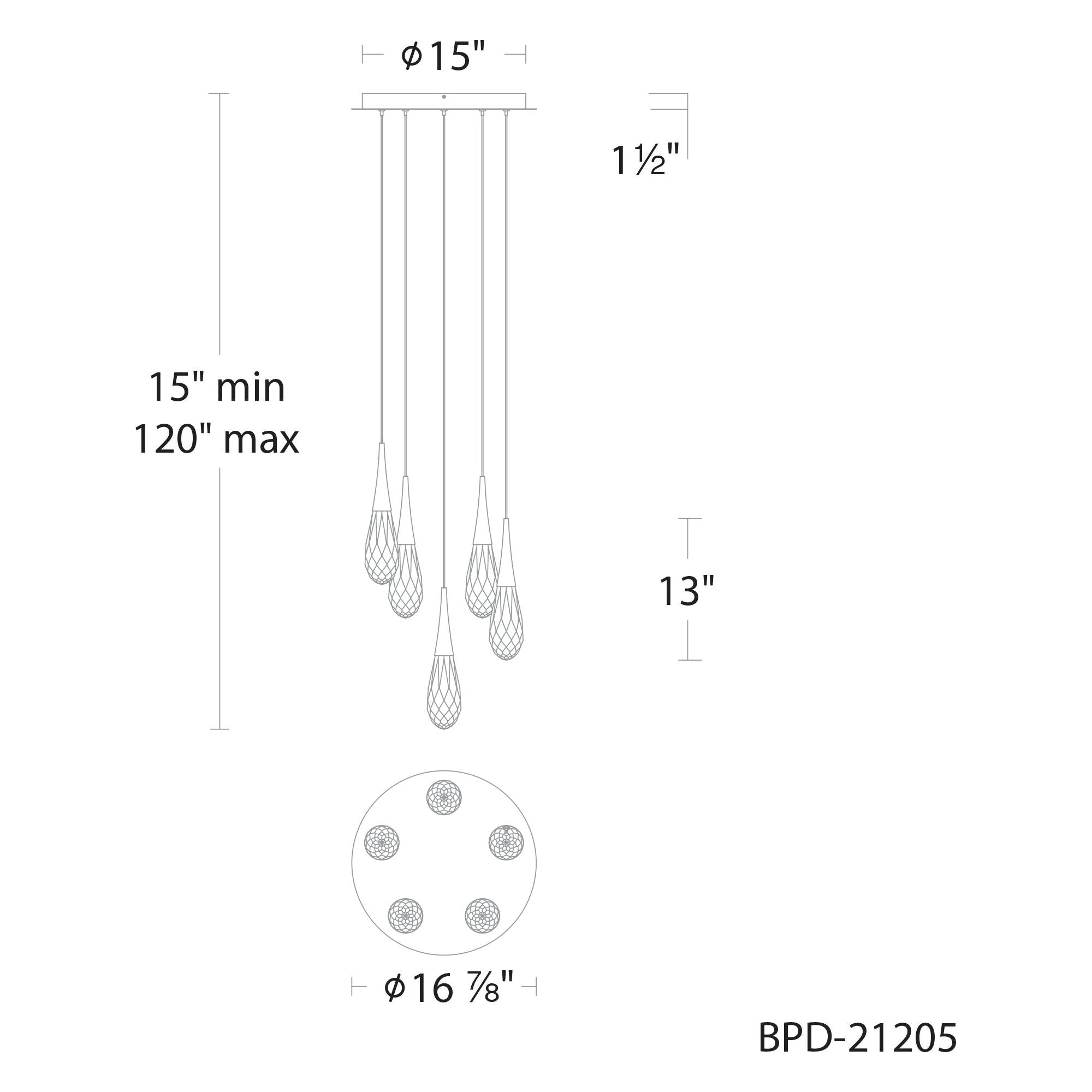 Hibiscus 5-Light LED Multi-Light Pendant