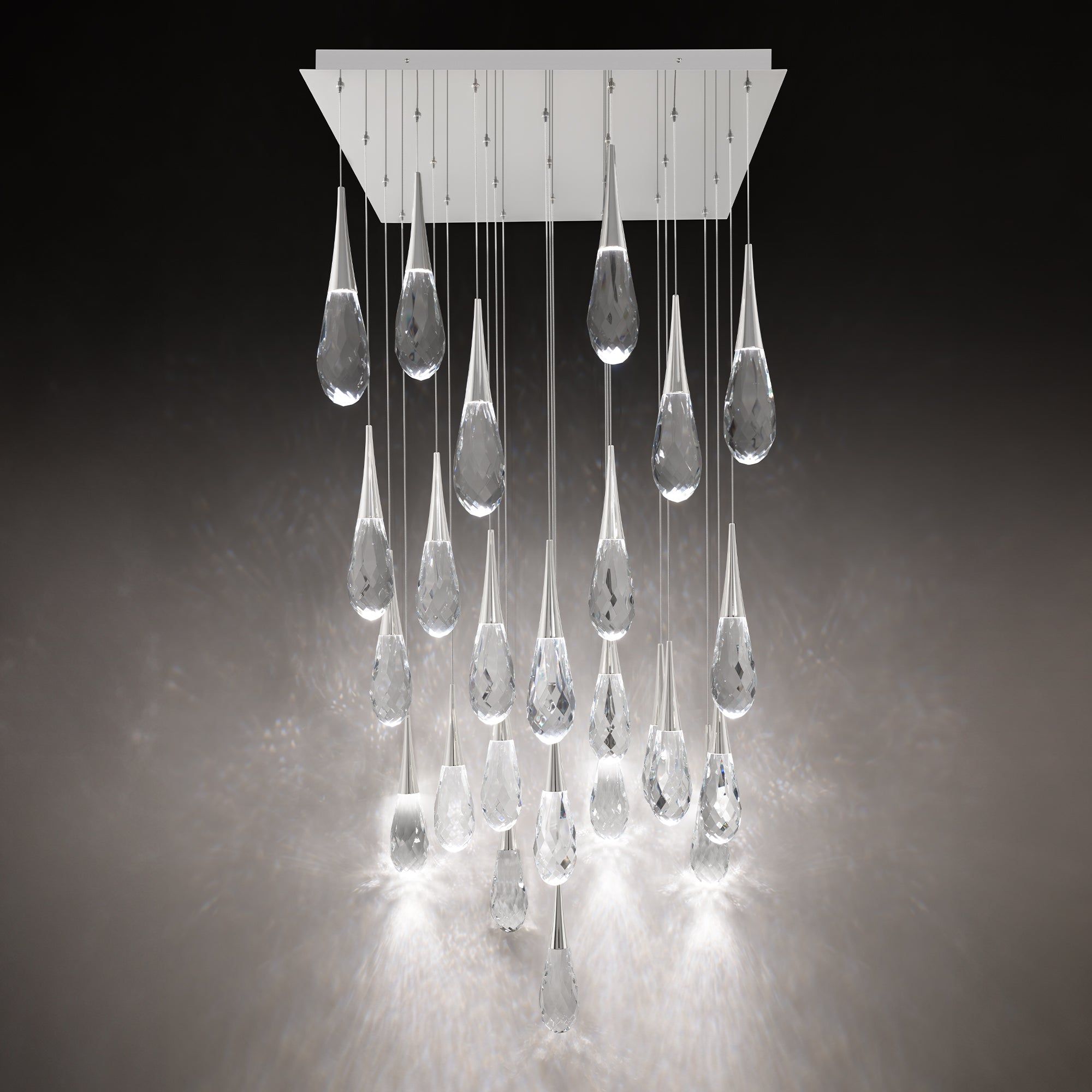 Hibiscus 25-Light Multi-Light Square Pendant