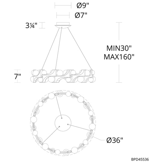 Amorina 36" LED Pendant