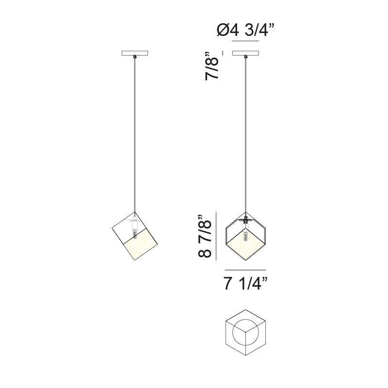 Cube 1-Light 7.2" Pendant