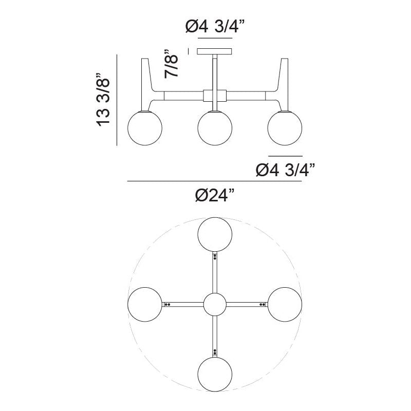 Scriben 4-Light Ceiling Mount