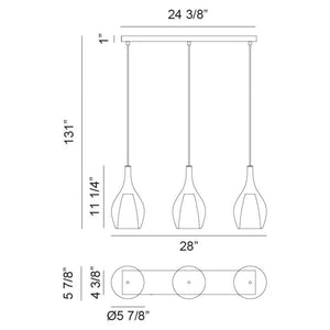 Jericho 28" 3-Light Pendant