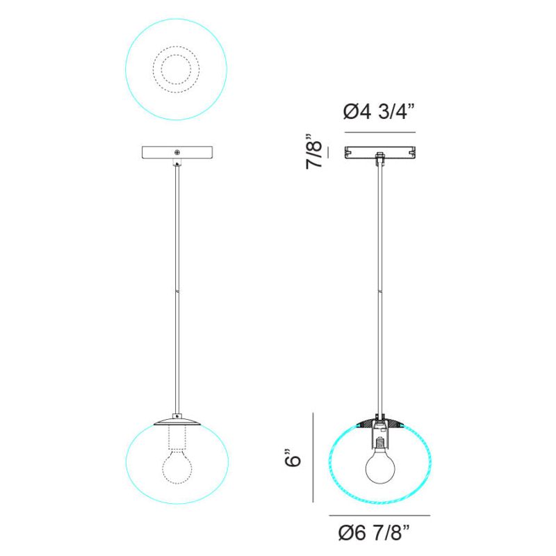 Bulbus 6.9" 1-Light Pendant