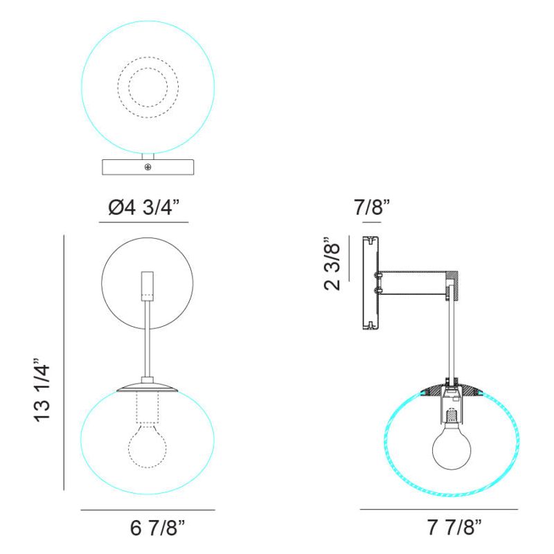 Bulbus 6.9" 1-Light Wall Sconce