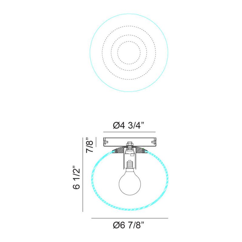 Bulbus 6.9" 1-Light Flush Mount