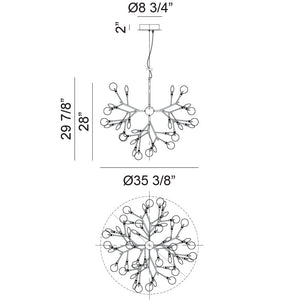 Hydragea Bloom 36-Light 36" Chandelier