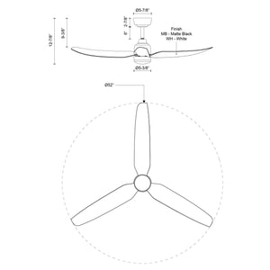 Hugo 52" Exterior Ceiling Fan