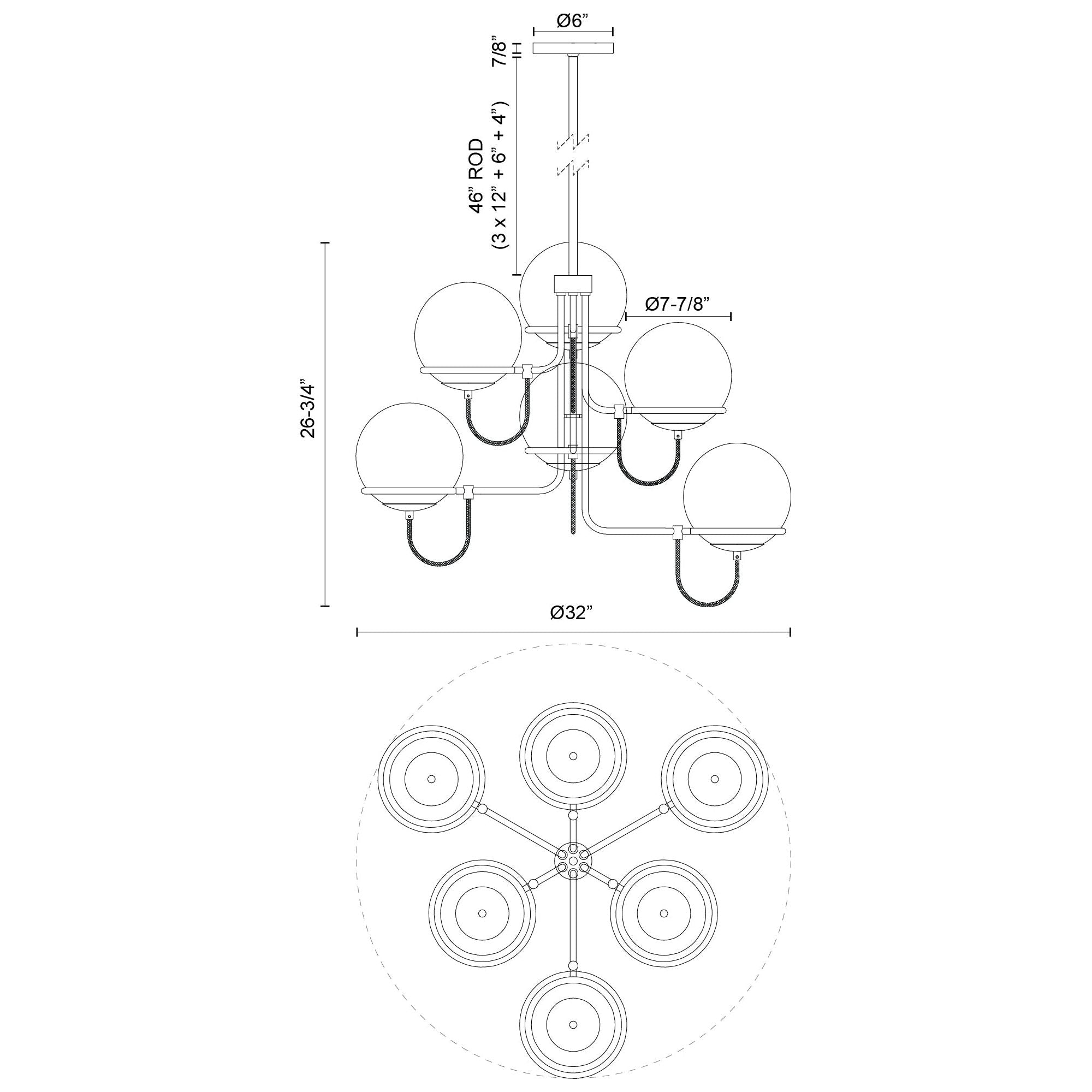 Alba 6-Light 32" Chandelier