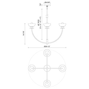 Sylvia 4-Light 26" Chandelier