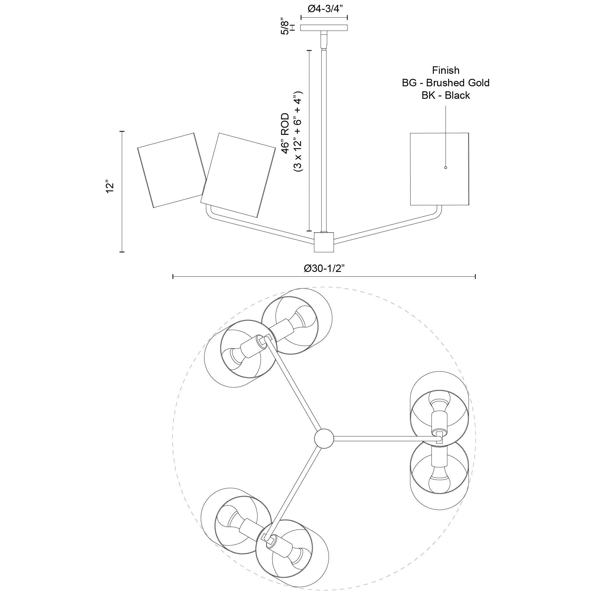 Keiko 6-Light 30" Chandelier