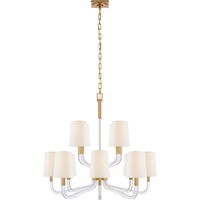 Reagan Medium Two Tier Chandelier with Linen Shades