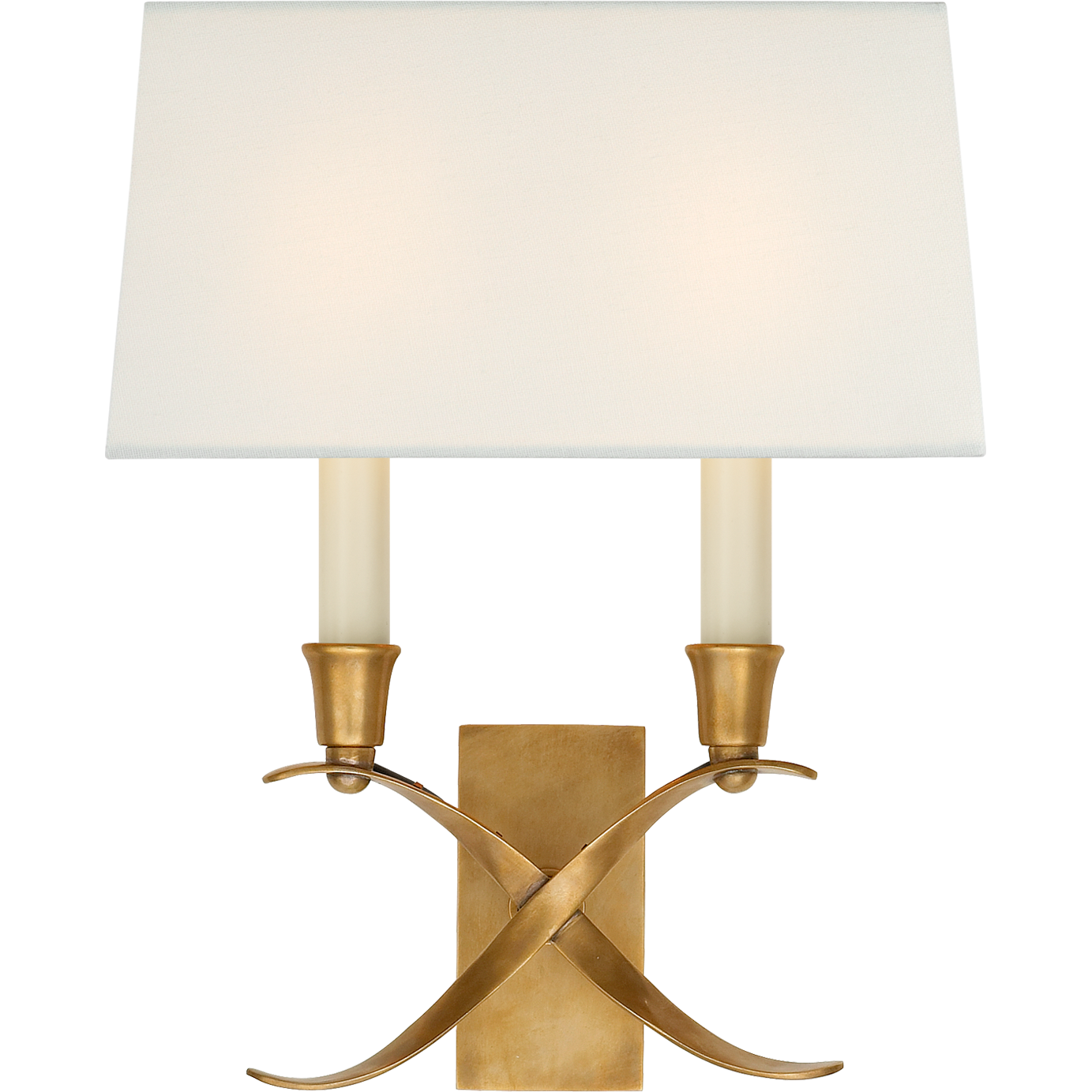 Cross Bouillotte Small Sconce with Linen Shade