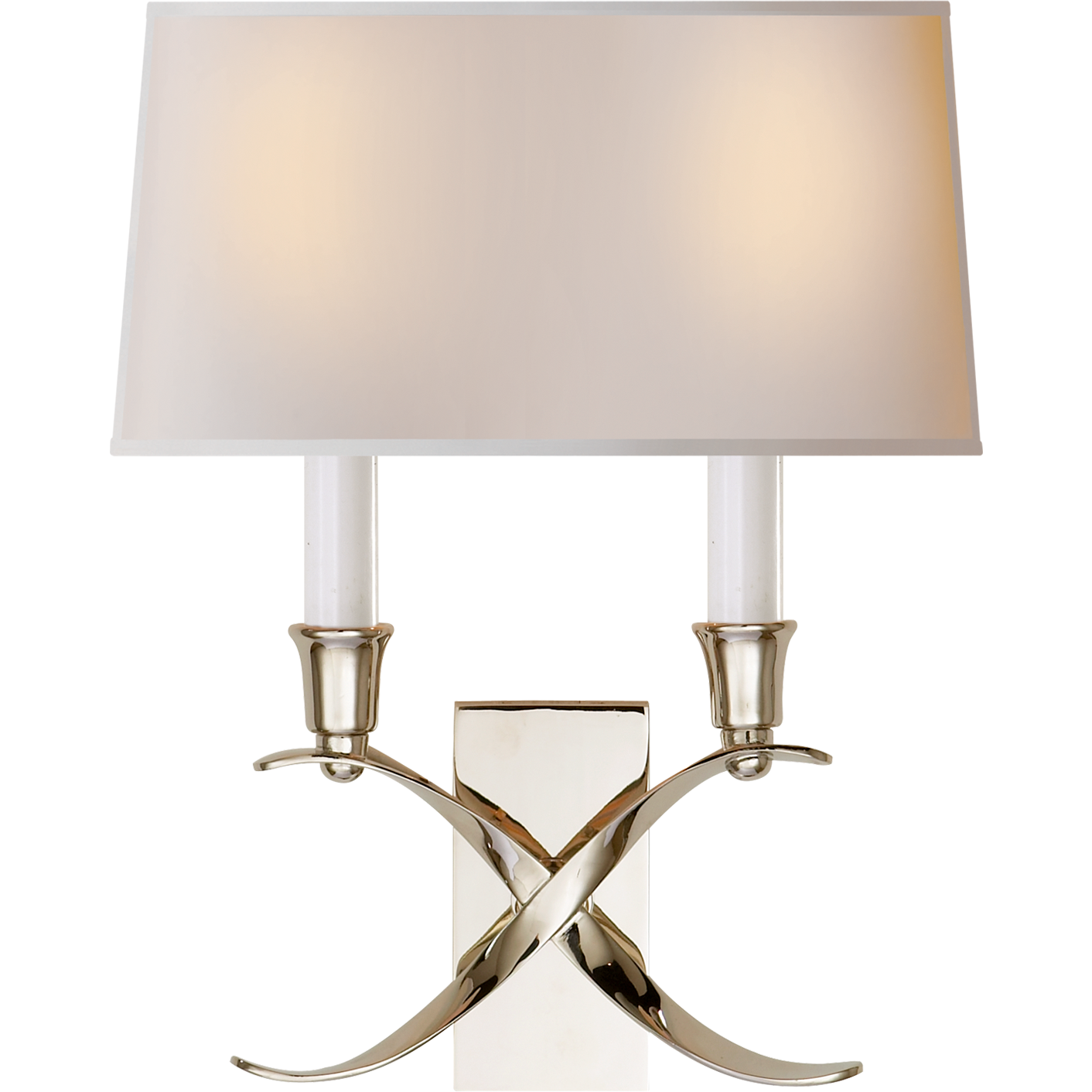 Cross Bouillotte Small Sconce with Natural Paper Shade